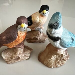 Vintage 1989 Ceramic Bird Figurines Set